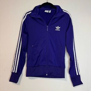 Adidas Women's Purple Firebird Track Stripe Zip Up Jacket Size S